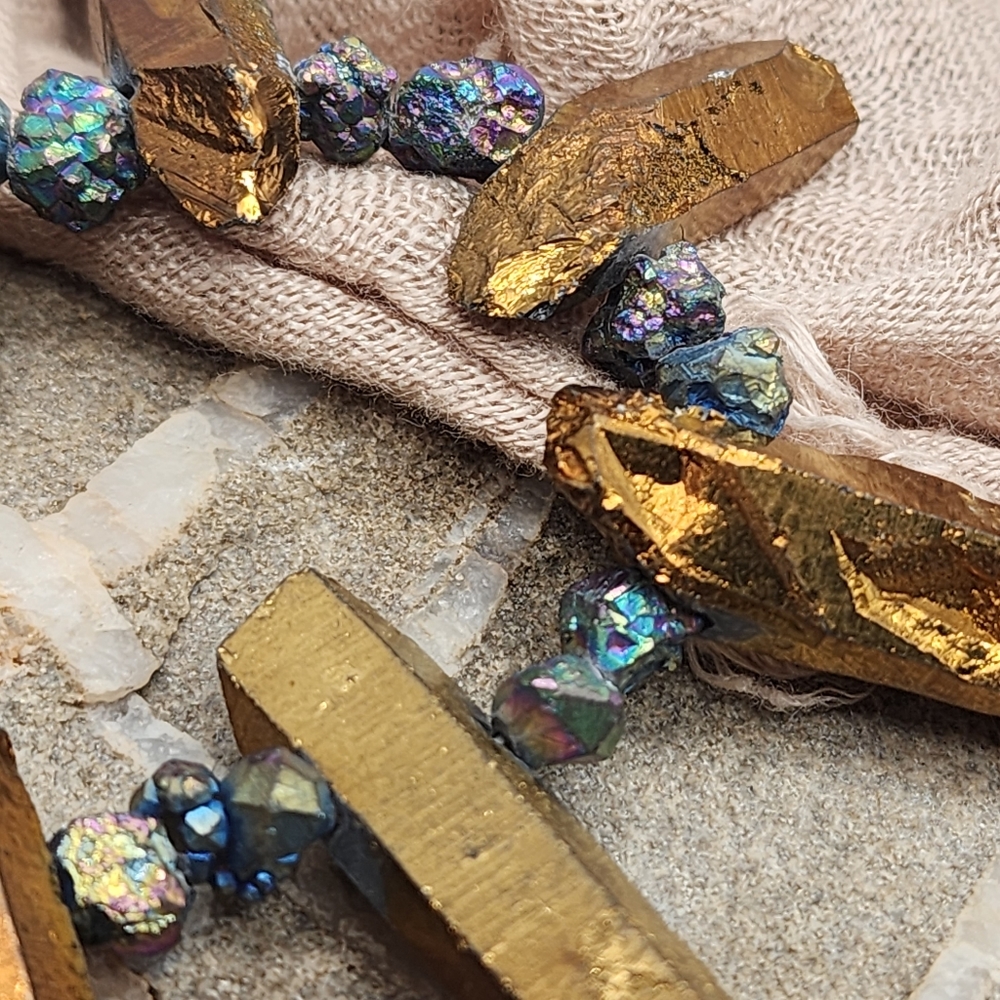 FP Designer Jewelry Emilie Shapiro Frozen Fire Path Gold Pyrite Raw Rock Nuggets - Picture 11 of 14